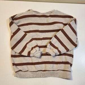 ZARA Kids Crewneck Stripe Sweater — Brown & Cream Size 2-3 Years